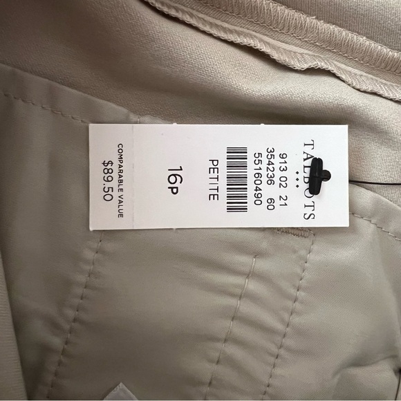 Talbots Pants Women Size 16 Petite Chatham Crop Capri Beige Tan Khaki B4 - Picture 8 of 12